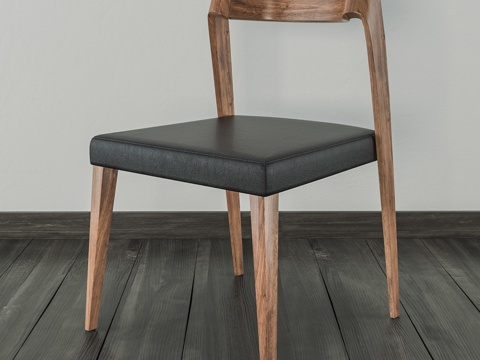 中古风休闲椅  餐椅书椅  单椅木椅su模型