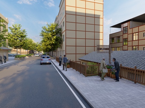 乡村街区景观su模型