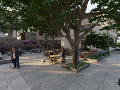 乡村院落su模型