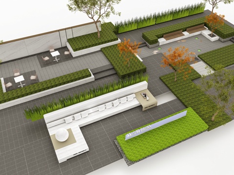 小区下沉吧台 沙发卡座 休息区 洽谈区su模型