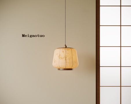 新中式吊灯 床头吊灯 吧台吊灯su模型