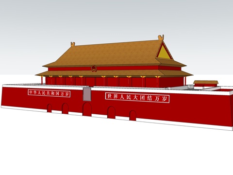 广场建筑 天安门su模型