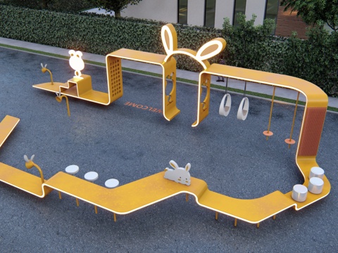 户外吧台 吧椅 条形座椅 铁艺座椅 儿童座椅su模型