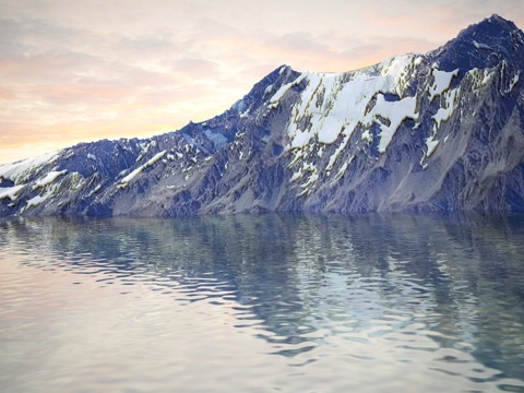  现代景观园林假山假水3d模型 