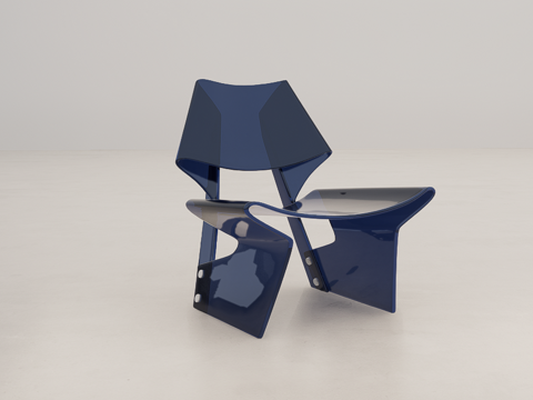 单人亚克力休闲椅su模型