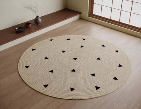 现代圆形地毯su模型