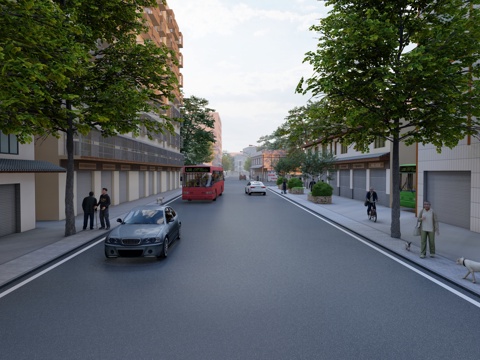 乡村场镇街道su模型