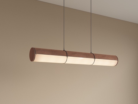 侘寂风餐厅吊灯 长条吊灯 吧台吊灯 复古吊灯 前台吊灯su模型