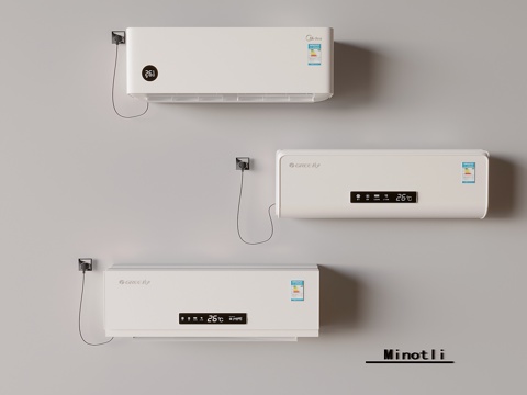  空调挂机智能空调 美的空调格力空调3d模型 