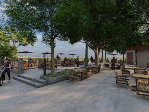 乡村振兴-休闲观景晒坝su模型