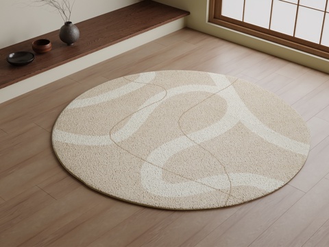 现代圆形地毯su模型