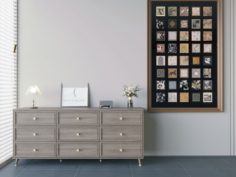 现代边柜su模型