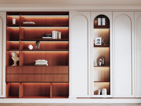 法式书柜su模型