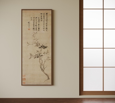 新中式挂画su模型