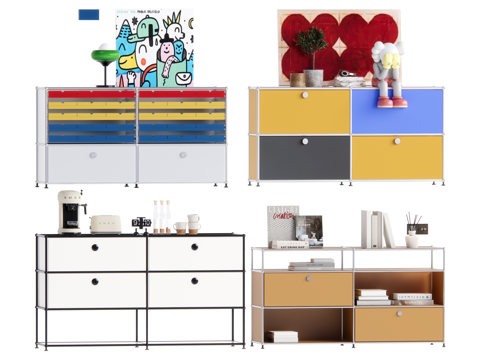 现代储物柜 包豪斯储物柜su模型