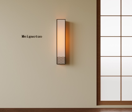 新中式壁灯 长条形壁灯su模型