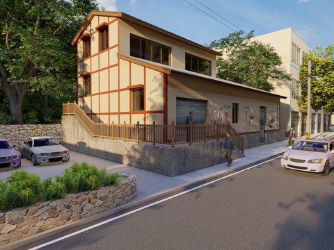 街区老油坊su模型