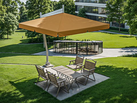 伞座 外摆 休闲桌椅 景观小品 沙发卡座su模型