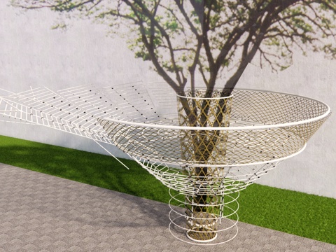 树池乔木 行道树 造型树su模型