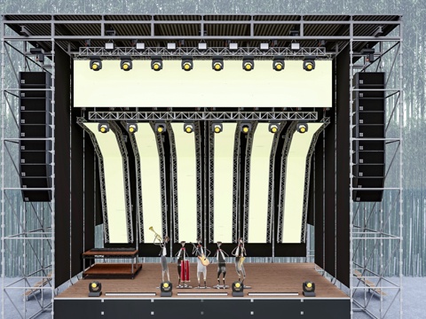 演出台 演唱会舞台 乡村舞台su模型