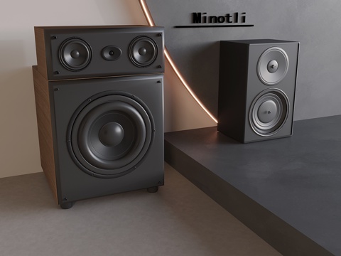 落地音响低音炮 音响影音设备su模型