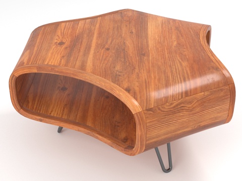  茶几 实木茶几 弧形设计 储物茶几 现代风格3d模型 