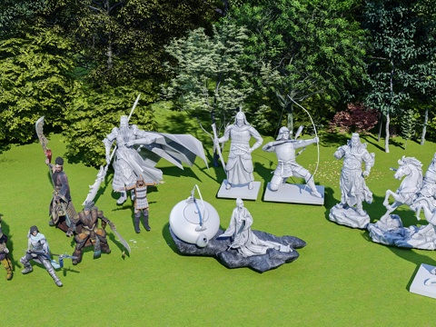 石像雕塑 中式古代雕塑 战争雕塑 欧式雕塑 埃及雕塑 石雕su模型