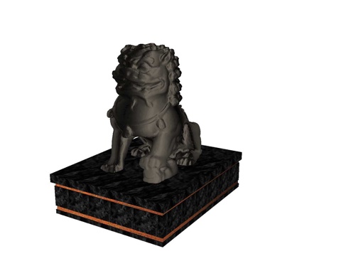 石像雕塑 狮子雕塑 雕像 石刻su模型