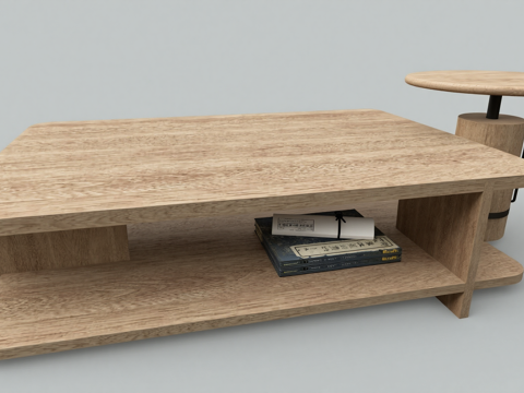 现代实木茶几su模型