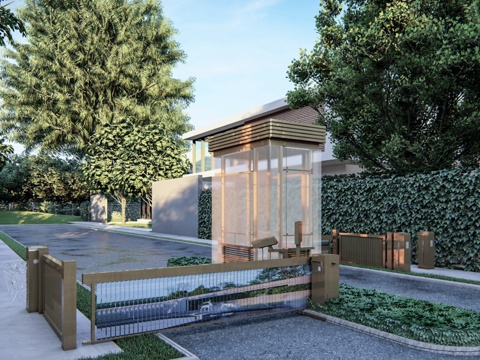 岗亭 保安亭 管控道闸 小区次入口su模型