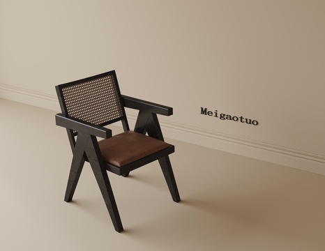 复古风休闲椅 单椅 茶椅 书椅su模型