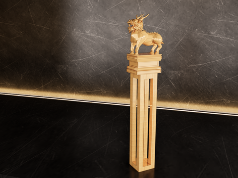 石像雕塑 狮子雕塑 雕像 石刻su模型