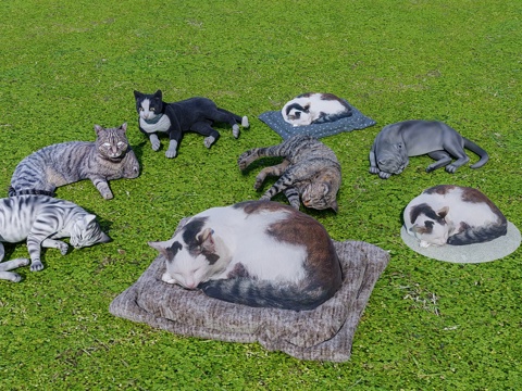 猫 宠物猫 猫咪组合su模型