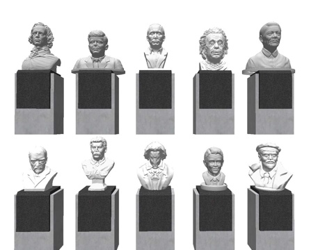 石像雕塑 人头石膏像 欧式雕塑 雕像 石刻su模型