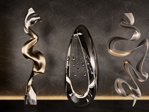 艺术雕塑 市政抽象雕塑 公园艺术雕塑 广场su模型