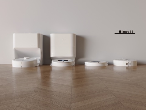 扫地机器人洗地机 洗脱一体拖地机su模型