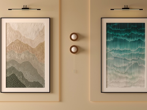 意式挂画组合su模型