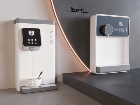 现代直饮机管线机 饮水机净水器su模型