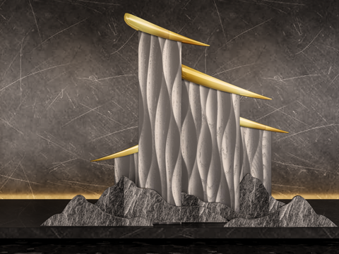 墙面石雕 对景雕塑 石像雕塑 雕像 石刻su模型