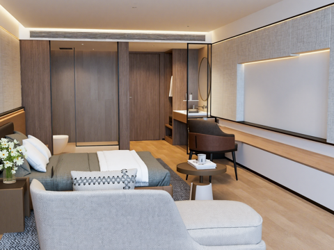 现代酒店客房su模型