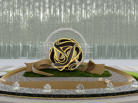 市政抽象雕塑 公园艺术雕塑 广场雕塑su模型