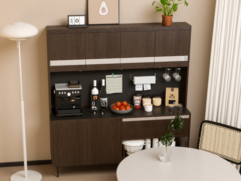 中古风餐边柜su模型