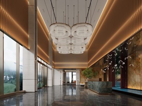  现代售楼处 高级感售楼部3d模型 