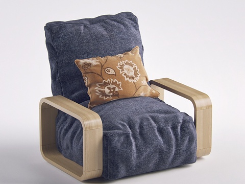 现代单人沙发  懒人沙发 布艺沙发 儿童单人沙发su模型