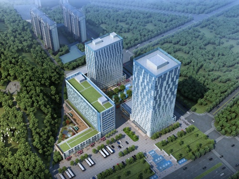 现代高层酒店办公 产业办公园区su模型