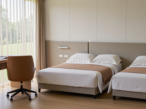 现代酒店双人客房su模型