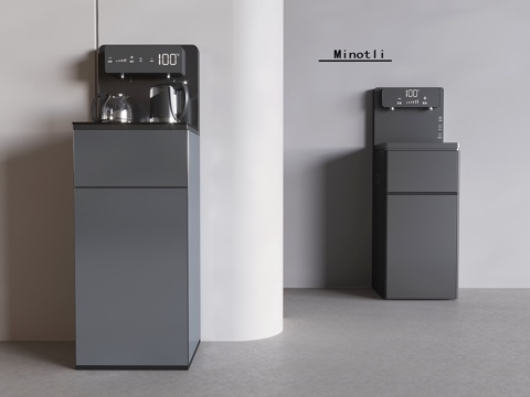 现代茶吧机饮水机 净水器su模型