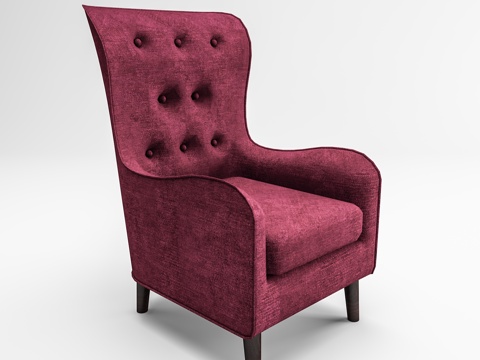 北欧单人沙发  布艺沙发  休闲沙发su模型