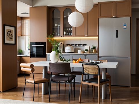 中古复古家居餐厅su模型