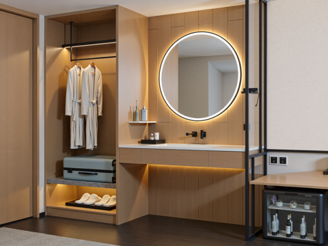 客房玄关洗手台su模型